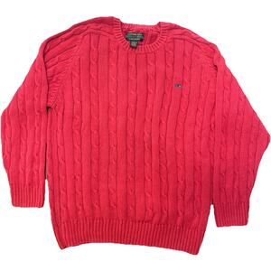 VTG Alexander Julian Colours Men‎ Cable Knit Red Pullover Sz Large Cozy Holiday